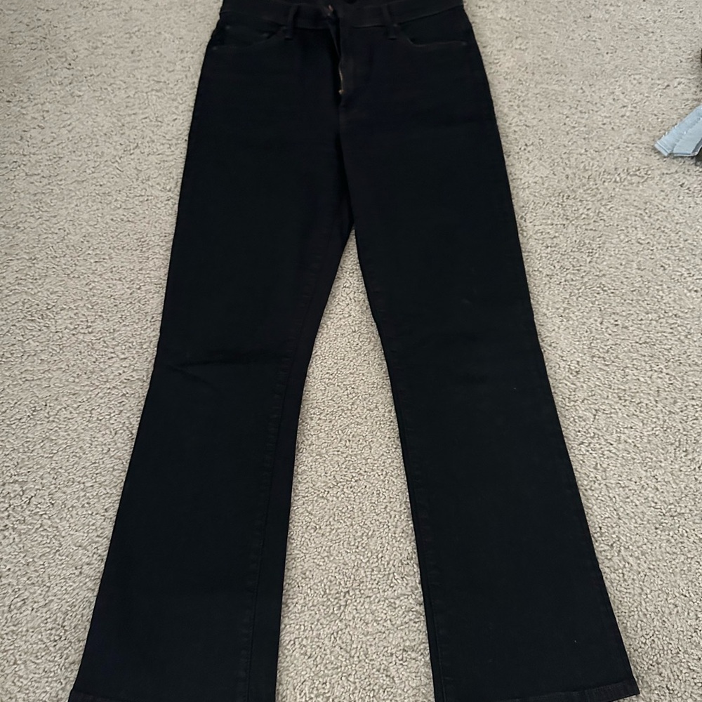 MOTHER The Insider Crop Black Denim Jeans
